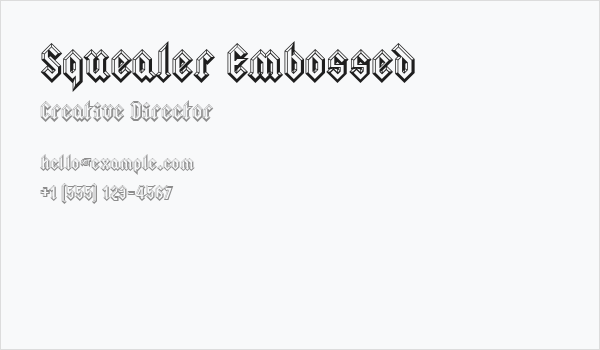 Squealer Embossed Business Card