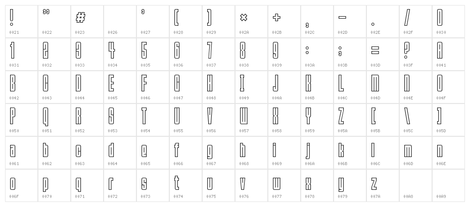 Squeeze Me Baby! Character Map