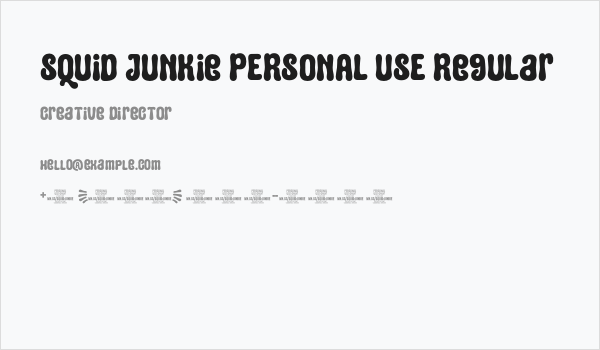 Squid Junkie PERSONAL USE Regular Business Card