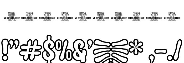Squid Outline PERSONAL USE Regular Font OTHER CHARS