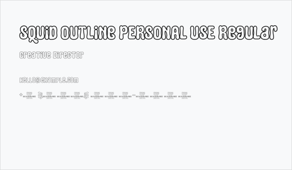 Squid Outline PERSONAL USE Regular Business Card