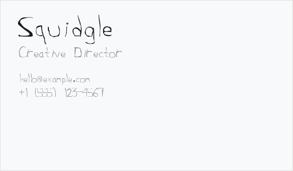Squidgle Business Card