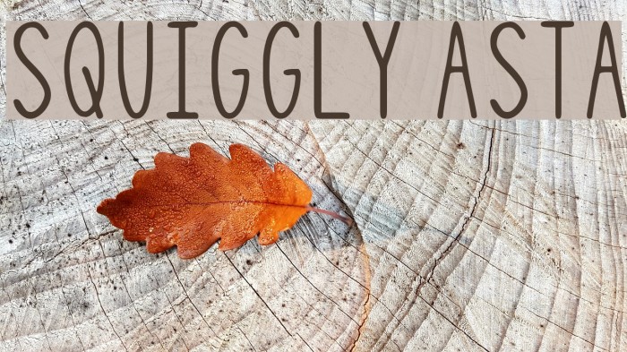 Squiggly Asta Font examples