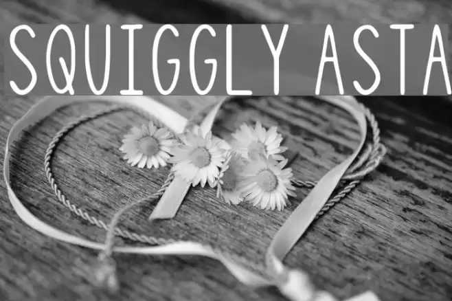 Squiggly Asta Font examples