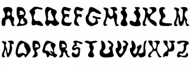 Squiggly 字体 大写