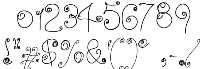 SquigglyLittleWiggly Font OTHER CHARS