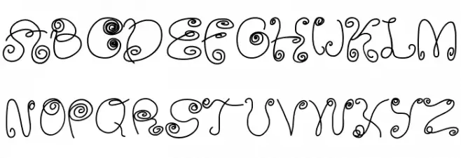 SquigglyLittleWiggly フォント 大文字