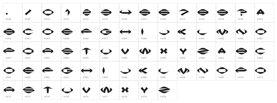 Squish Character Map