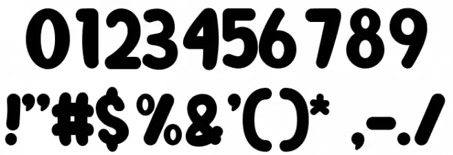 Squishy Blue Font OTHER CHARS