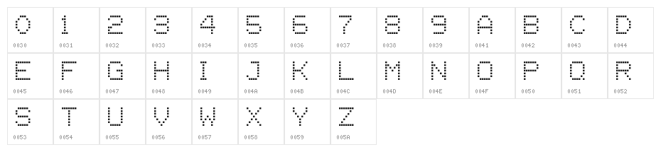 square 77 Character Map