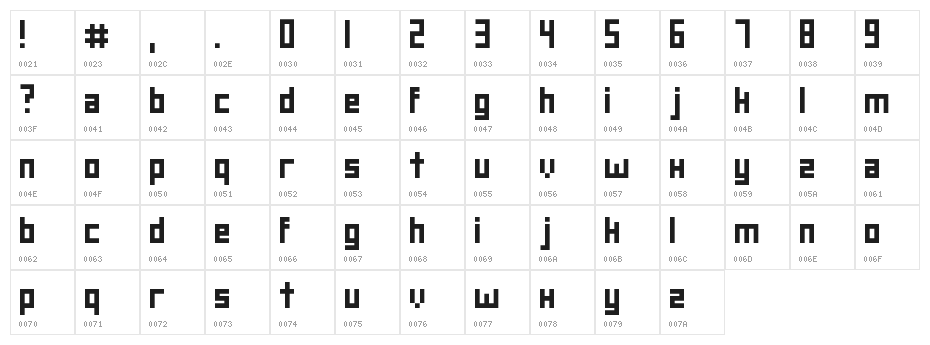 square deal Regular Character Map