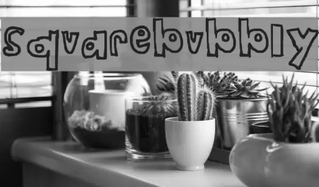 squarebubbly Font examples