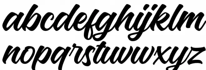 Srabi Script Schriftart Kleinbuchstaben