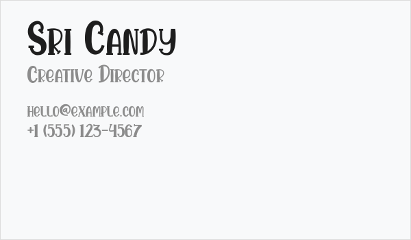 Sri Candy Business Card