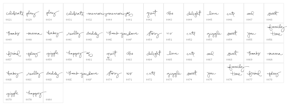 SS Play Font Words Character Map