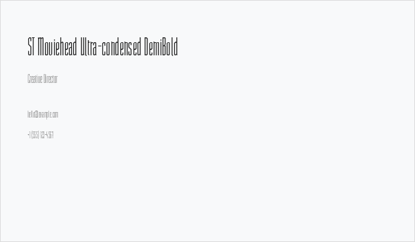 ST Moviehead Ultra-condensed DemiBold Business Card