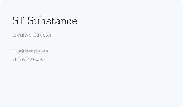 ST Substance Business Card