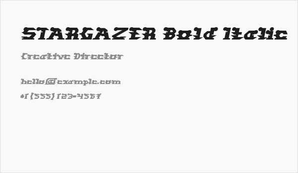 STARGAZER Bold Italic Business Card