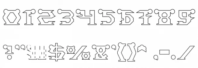 STARGAZER-Hollow Font OTHER CHARS