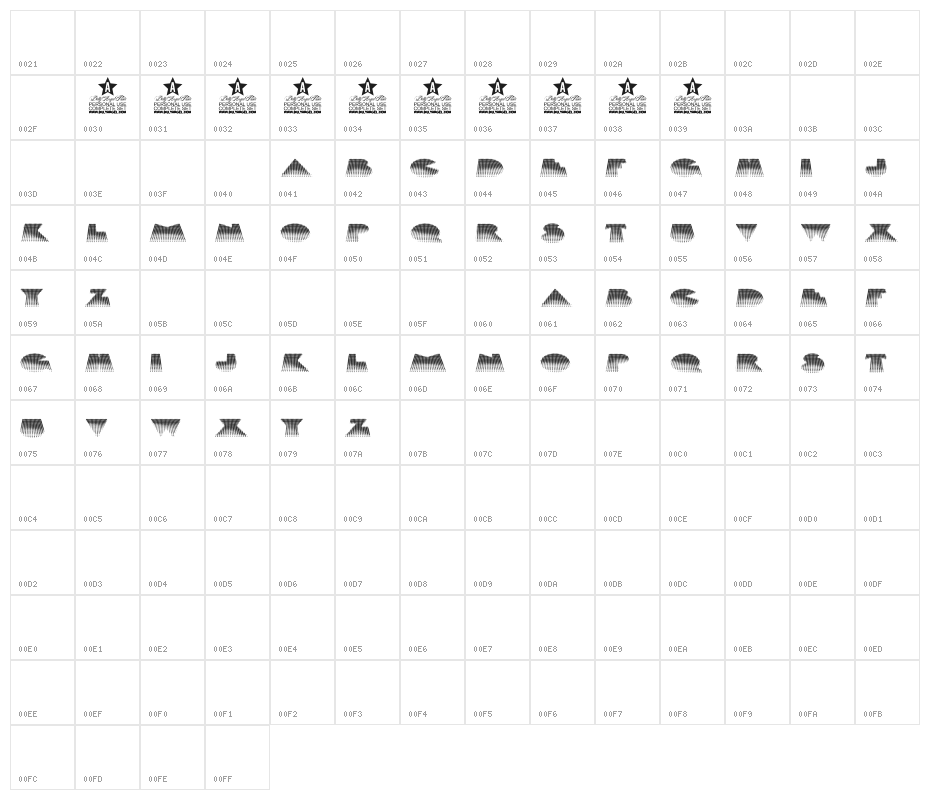 STARSEEDS PERSONAL USE Regular Character Map