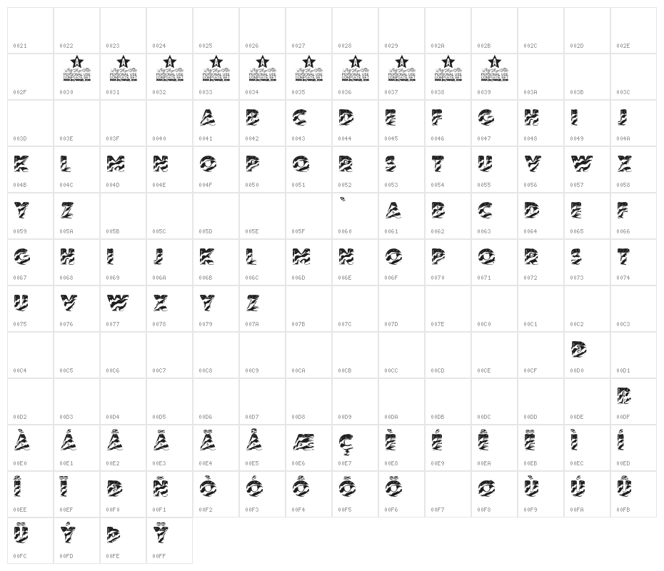 STARSSTRIPESPERSONALUSE-Solid Character Map