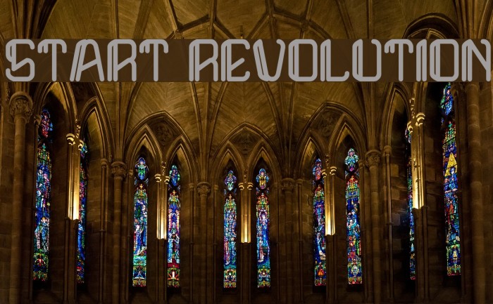 START REVOLUTION Font examples