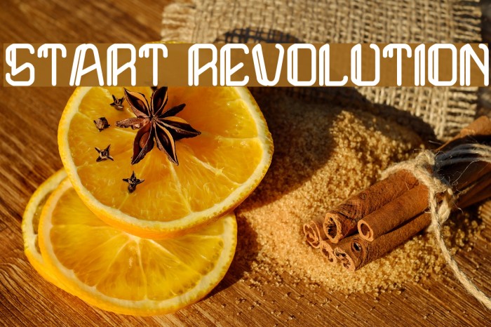 START REVOLUTION Font examples