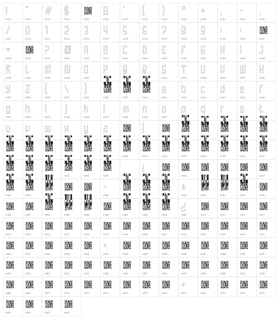 STARTER Hollow Character Map