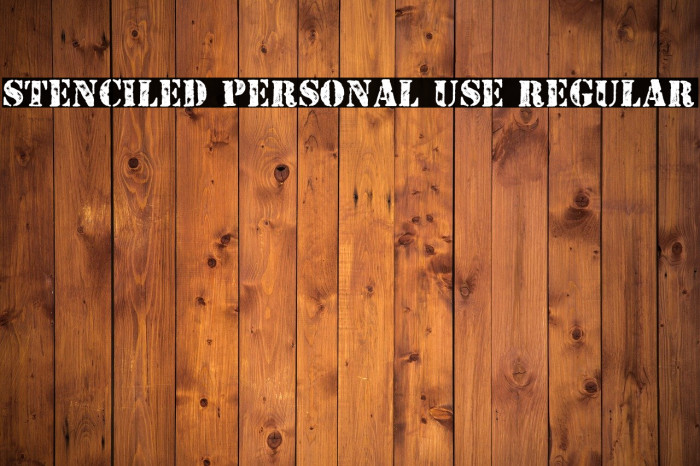 STENCILED PERSONAL USE Regular Font examples