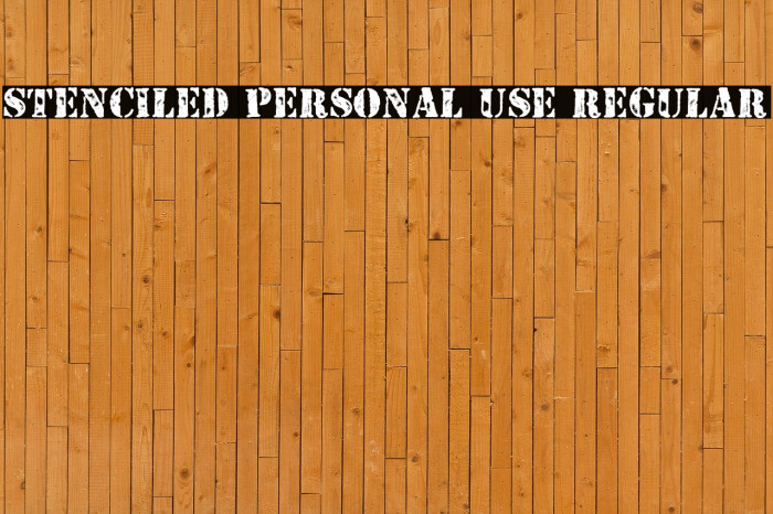 STENCILED PERSONAL USE Regular Font examples