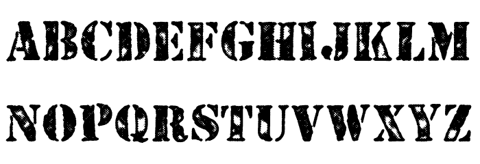 STENCILED PERSONAL USE Regular Font LOWERCASE