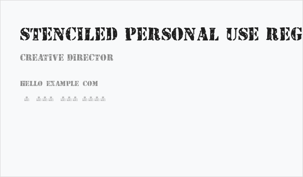 STENCILED PERSONAL USE Regular Business Card