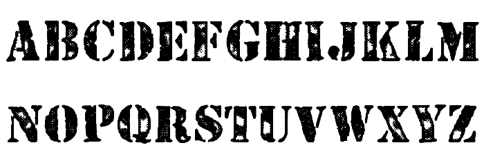 STENCILED PERSONAL USE Regular Caratteri MINUSCOLO