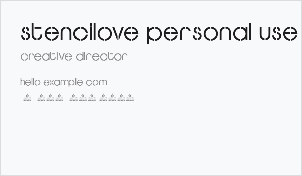 STENCILOVE PERSONAL USE Regular Business Card