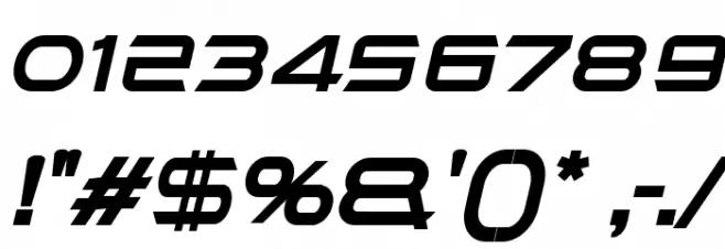 STEPS Oblique Outline Font OTHER CHARS