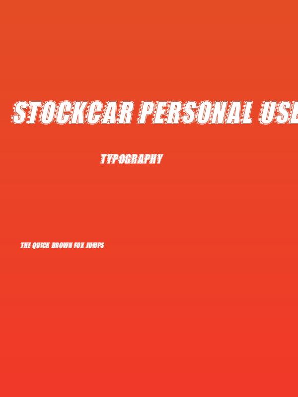 STOCKCAR PERSONAL USE Bold Italic Poster