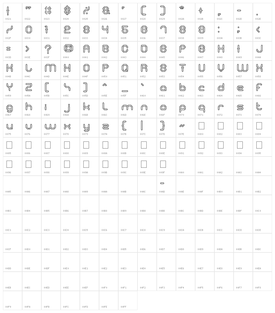 STONE ROCK Character Map