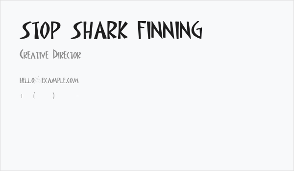 STOP SHARK FINNING Business Card