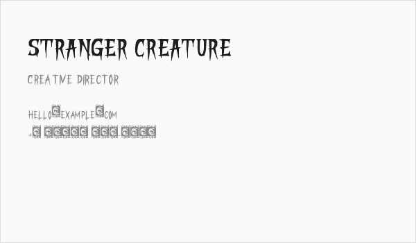 STRANGER CREATURE Business Card