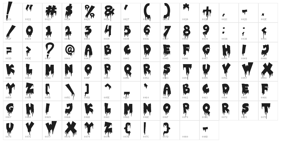 STREET DEVIL Character Map