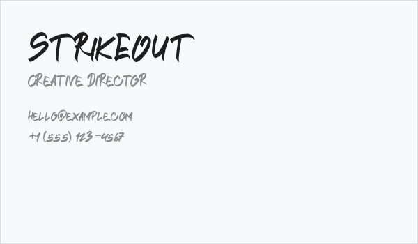 STRIKEOUT Business Card