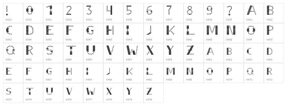STRIPES & STARS Normal Character Map
