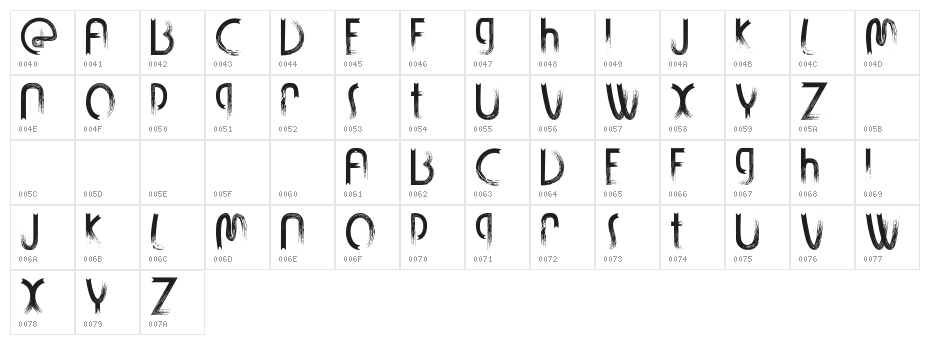 STROKIN-DEMO Character Map