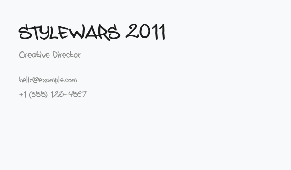 STYLEWARS 2011 Business Card
