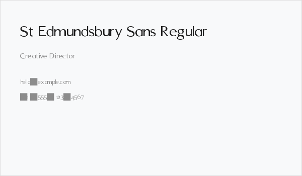 St Edmundsbury Sans Regular Business Card
