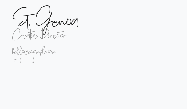 St. Genoa Business Card