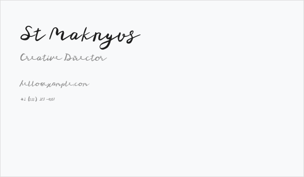 St Maknyus Business Card