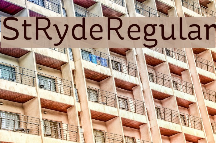 StRydeRegular Font examples