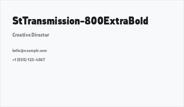 StTransmission-800ExtraBold Business Card