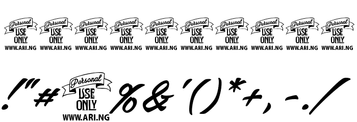 Stackyard PERSONAL USE Font OTHER CHARS